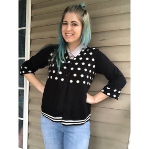 Christopher & Banks Polka Dot Cardi